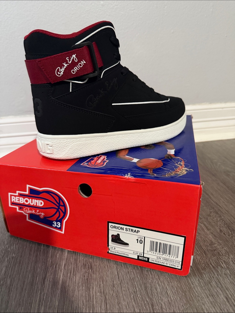 Rebound by Patrick Ewing Orion Strap Men's Sneakers - Black/Red